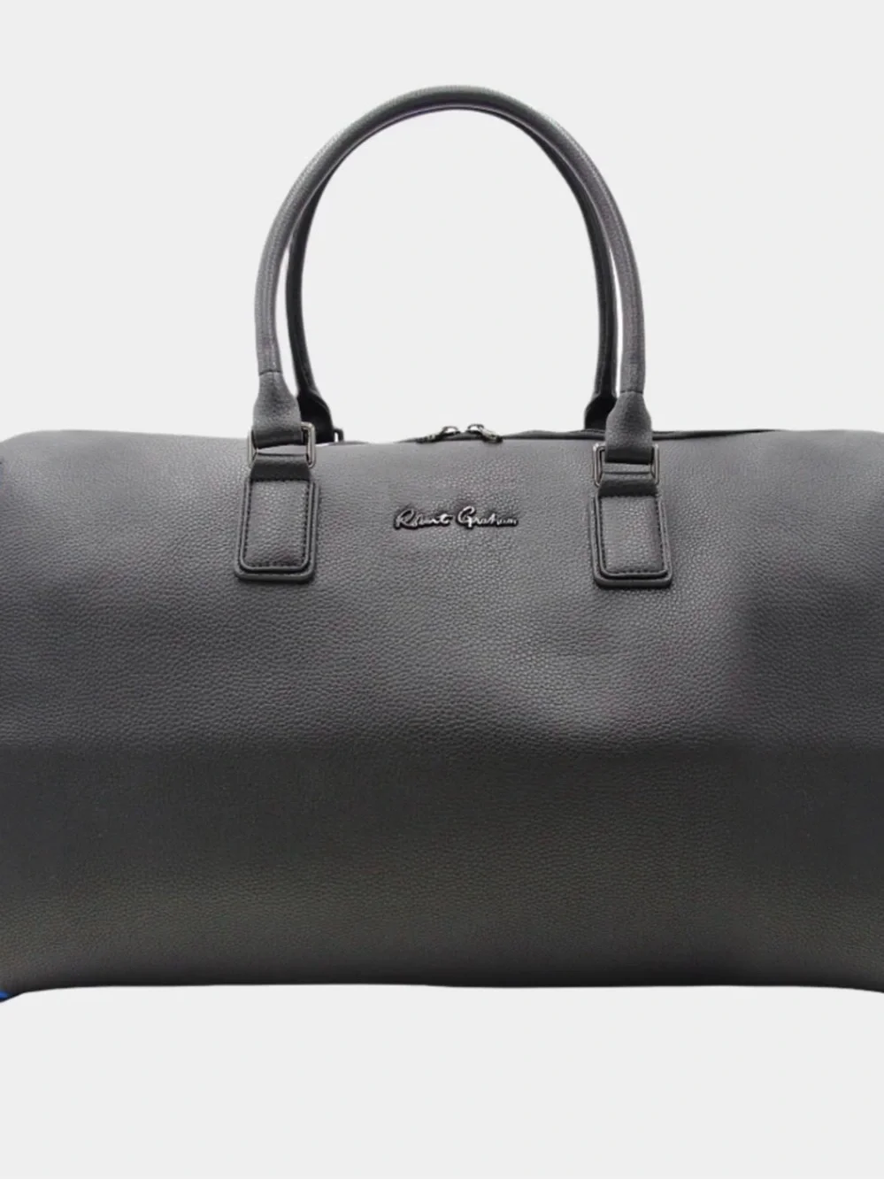 Robert Graham Black Leather Weekender Convertible Duffel Bag